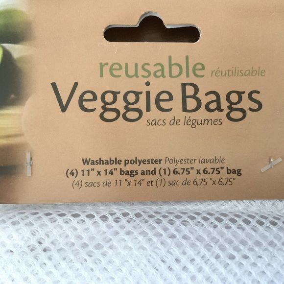 Natural Home Brands Reusable Produce Bags with Drawstrings WP76 Pack of 5 - NEW - Picture 6 of 11